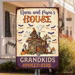 Custom Name Halloween Grandkids Gifts for Grandparents - Personalized Metal Sign