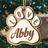 Christmas Is On Its Way - Personalized Custom Paw Shaped 2 Layered Wood Christmas Ornament - Gift For Pet Lovers, Christmas Gift