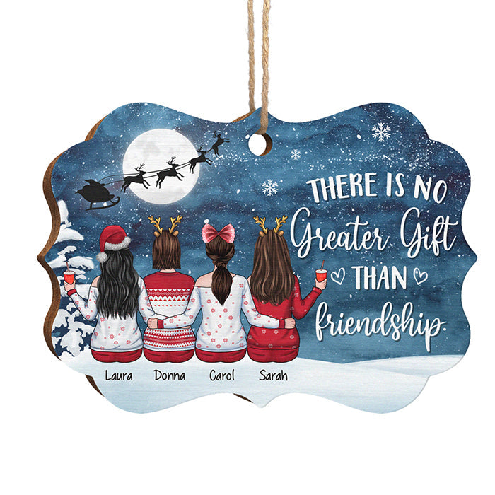 Friendship Is The Best Gift - Personalized Custom Benelux Shaped Wood Christmas Ornament - Gift For Bestie, Best Friend, Sister, Birthday Gift For Bestie And Friend, Christmas Gift
