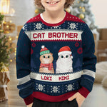 Custom Name Cat Dad Christmas Gifts for Cat Lovers - Personalized Sweatshirt