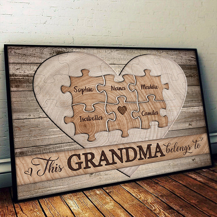 Custom Name Grandma Family Gifts - Personalized Poster