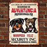 Le damos un mordisco al crimen Spanish - Funny Personalized Dog Metal Sign