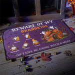 Custom Name Halloween Gnome Grandkids Gifts - Personalized Doormat
