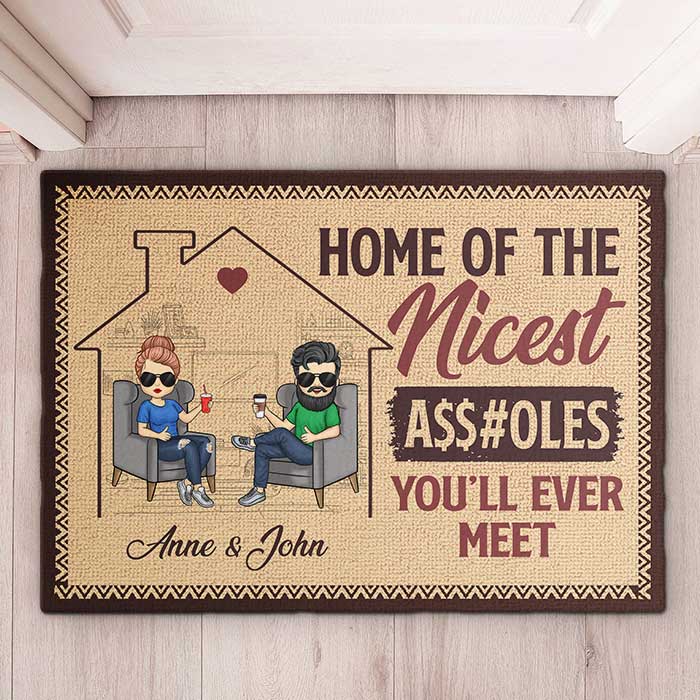 Custom Name Funny Couple Gifts for Home - Personalized Doormat