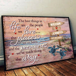 Custom Name Beach Memories Couple Gifts - Personalized Poster