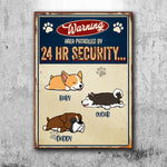 Custom Dog Name Security Warning Sign for Dog Lovers - Personalized Metal Sign
