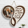 We're Predestined To Meet Each Other - Personalized Shaped Wood Sign - Upload Image, Gift For Couples, Husband Wife