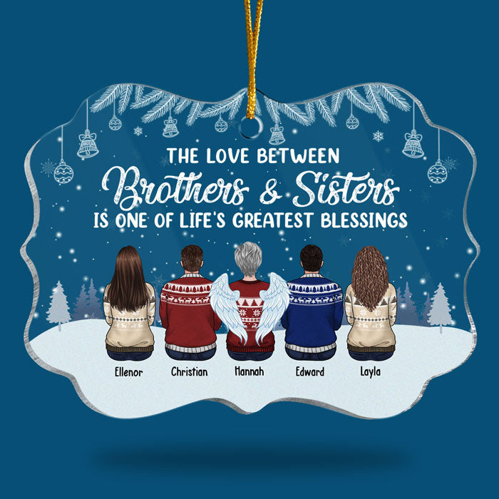 Life Is Better With Brothers & Sisters - Personalized Custom Benelux Shaped Acrylic Christmas Ornament - Gift For Siblings, Christmas Gift