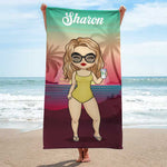 Custom Name Beach Vacation Gifts for Women - Personalized Beach Towel