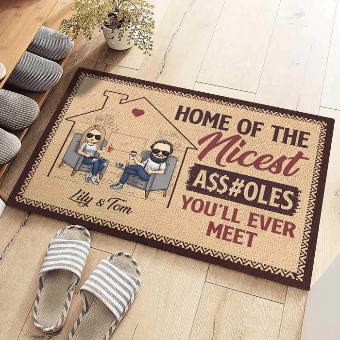 Custom Name Funny Couple Gifts for Home - Personalized Doormat