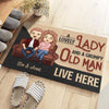 A Lovely Lady & A Grumpy Old Man - Personalized Decorative Mat - Anniversary Gifts, Gift For Couples, Husband Wife