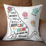 Custom Name Mother's Day Gifts for Cat Moms - Personalized Pillow