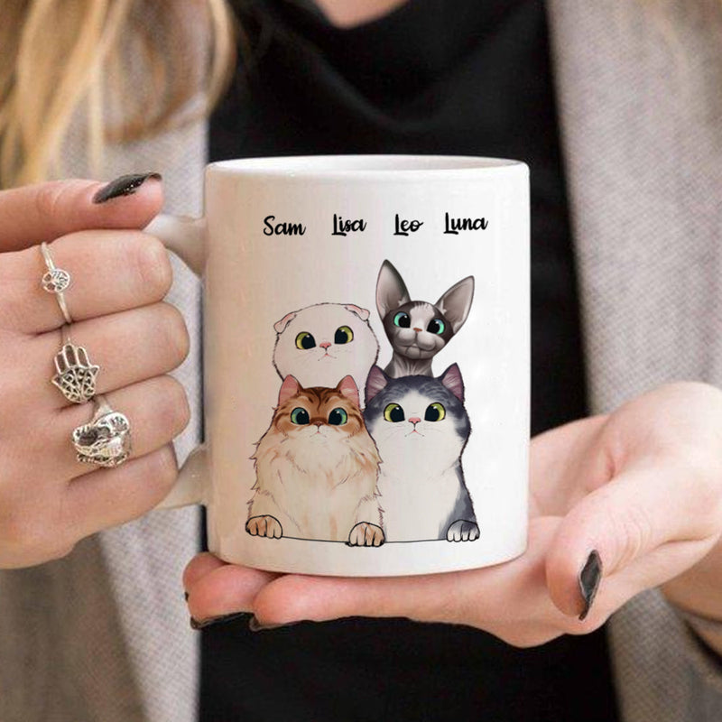 Thanks For Feeding Me And Scooping Up My Poo - Gift for Dad, Funny Personalized Cat Mug