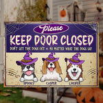 Funny Halloween Dog Door Sign for Dog Lovers - Metal Sign