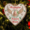 Forever In My Heart - Personalized Custom Heart Shaped Wood Christmas Ornament