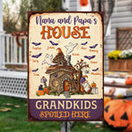 Custom Name Halloween Grandkids Gifts for Grandparents - Personalized Metal Sign
