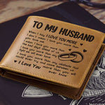 Romantic Husband Love Message Gift - Leather Wallet