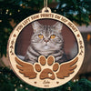 You Left Paw Prints On My Heart - Personalized Custom Snow Globe Shaped Wood Photo Christmas Ornament - Upload Image, Memorial Gift, Sympathy Gift, Christmas Gift