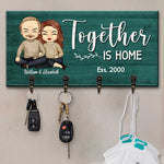 Custom Name Together Is Home Couple Gifts - Personalized Key Holder