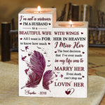 Custom Name Memorial Wife Gifts - Personalized Color Candle Holder