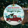 God Blessed The Broken Road That Led Me Straight To You - Gift For Couples, Husband Wife, Personalized Custom Round Shaped Wood Christmas Ornament