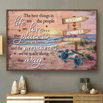 Custom Name Beach Memories Couple Gifts - Personalized Poster