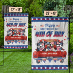 Custom Name Patriotic Dog 4th of July Gifts - Personalized Flag
