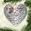 Your Wings Were Ready But My Heart Was Not - Personalized Custom Heart Shaped Wood Christmas Ornament