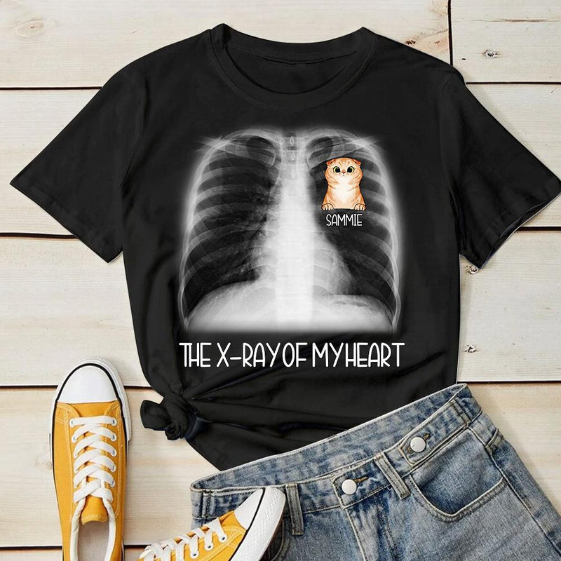 Cat - X-ray Of My Heart - Funny Personalized Cat T-shirt