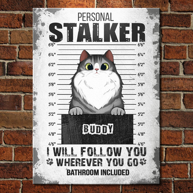 Custom Name Cat Mugshot Gifts for Cat Lovers - Personalized Metal Sign