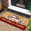 Land Of The Free & Furry - 4th Of July Funny Personalized Pet Decorative Mat (Cat & Dog)