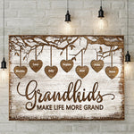 Custom Name Grandkids Gifts for Grandparents - Personalized Canvas