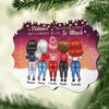 Not Sisters By Blood But Sisters By Heart - Personalized Custom Benelux Shaped Wood Christmas Ornament