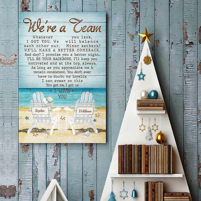 Custom Name Beach Couple Gifts - Personalized Poster