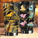 Custom Name Dinosaur Gifts for Black Fathers - Personalized Tumbler