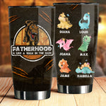 Custom Name Dinosaur Dad Gifts for Fathers - Personalized Tumbler