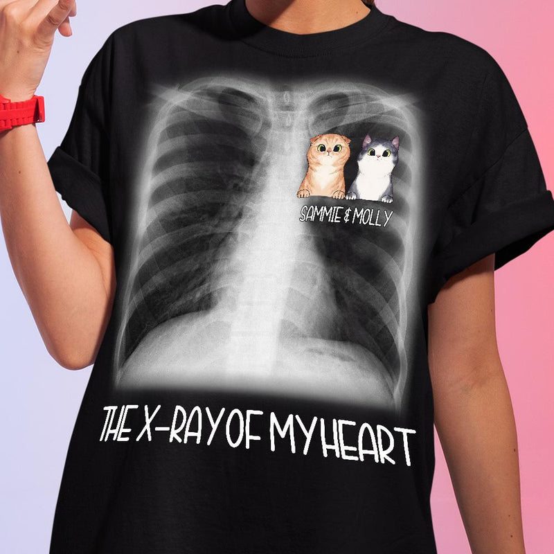 Cat - X-ray Of My Heart - Funny Personalized Cat T-shirt
