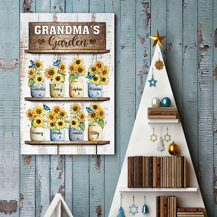 Custom Name Grandma's Garden Gifts for Grandma - Personalized Poster
