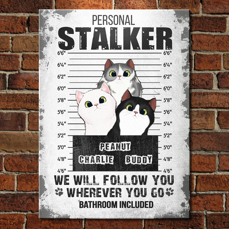 Custom Name Cat Mugshot Gifts for Cat Lovers - Personalized Metal Sign