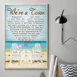 Custom Name Beach Couple Gifts - Personalized Poster