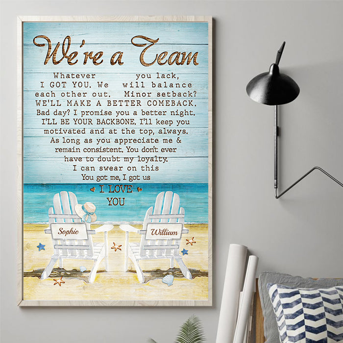 Custom Name Beach Couple Gifts - Personalized Poster