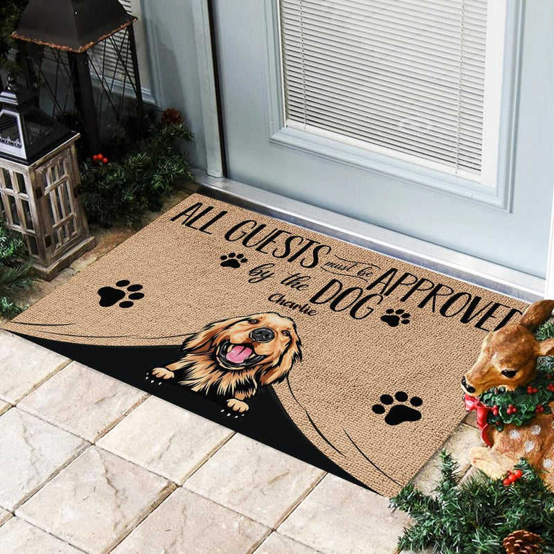 Custom Name Dog Approval Gifts for Dog Lovers - Personalized Doormat