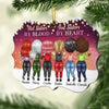 Not Sisters By Blood But Sisters By Heart - Personalized Custom Benelux Shaped Wood Christmas Ornament