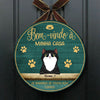 Bem-vindo À Minha Casa - Sinal De Porta De Gato Personalizado E Engraçado, Funny Personalized Cat Door Sign Portuguese