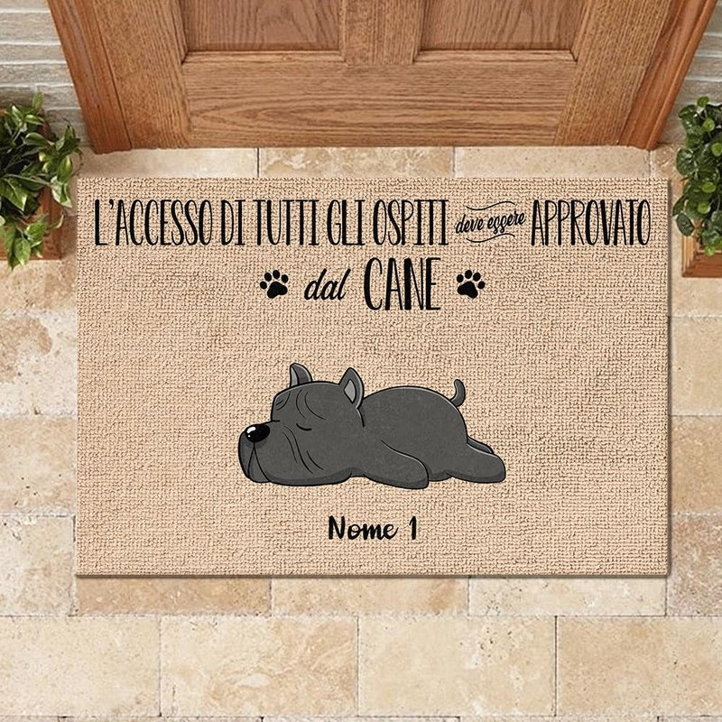l’accesso di tutti gli ospiti deve essere approvato dal cane Italian - Personalized Decorative Mat