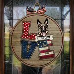 German Shepherd Patriotic Love Decor - Wood Sign