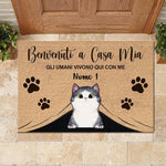 Custom Name Cat Welcome Gifts for Cat Lovers - Personalized Doormat