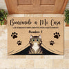 Bienvenido A Mi Casa Spanish - Funny Personalized Cat Decorative Mat, Doormat