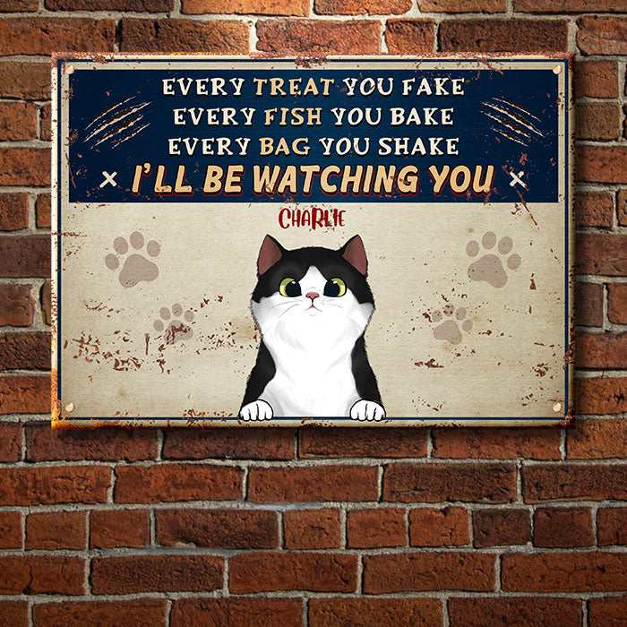 Custom Name Funny Cat Gifts for Cat Lovers - Personalized Metal Sign