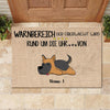 Warnbereich, der von den Hunden rund um die Uhr überwacht wird German - Funny Personalized Dog Decorative Mat